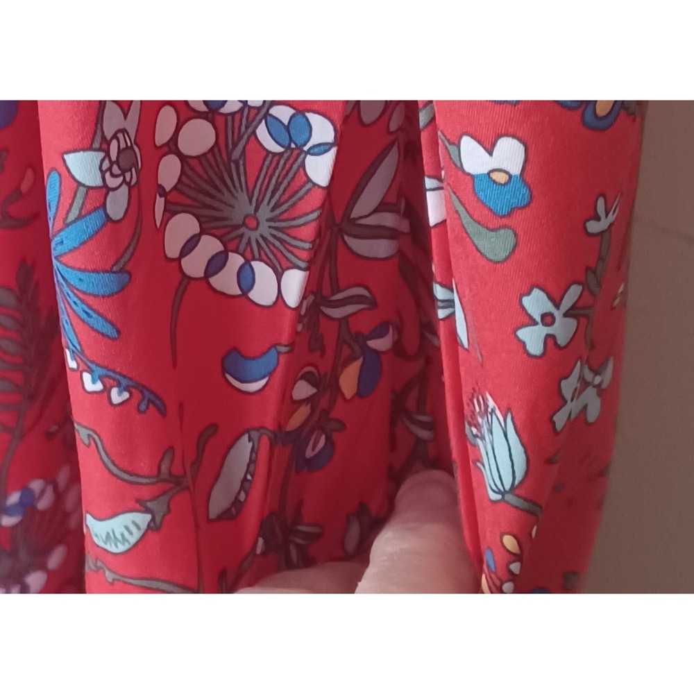 Womens 3XL Orange Floral Maxi Dress Pockets Short Sleeve Boho Summer Dress‎ - Picture 4 of 9